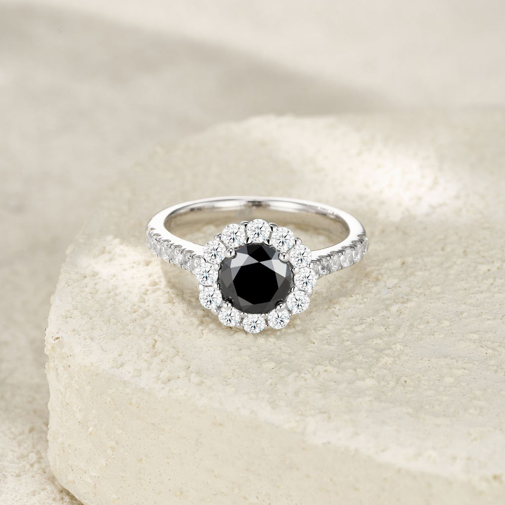 S925 Silver Women’s Moissanite Full Diamond Ring Simple Light Luxury Korean Style Zircon Closed Ring