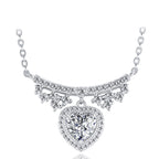 S925 Silver Women’s Heart-Shaped Moissanite Necklace Princess Collarbone Chain Light Luxury Niche Jewelry