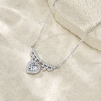 S925 Silver Women’s Heart-Shaped Moissanite Necklace Princess Collarbone Chain Light Luxury Niche Jewelry