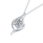 S925 Silver Women’s 3D Design Pendant Necklace Light Luxury High-End Niche Non-Fading Collarbone Chain