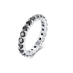 S925 Silver Black Moissanite Ring 18K White Gold Zirconia Light Luxury High-end In Stock