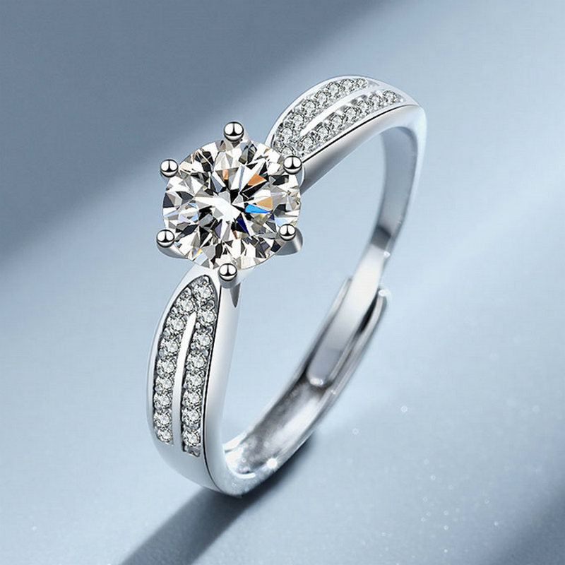 Moissanite Starlight Queen Ring1Carat s925Silver wedding ring for women available for order18k Golden Live Streaming Influencer
