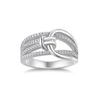 S925 Silver Women’s Niche Light Luxury Cross Hollow Moissanite Stackable Design Ring