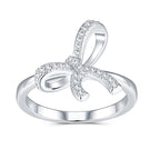 S925 Silver Women’s Bowknot Moissanite Ring Light Luxury High-End Diamond-encrusted Cross-Border Hot Sale