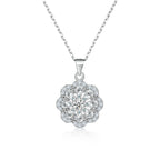 S925 Silver Flower Pendant Necklace Women European American High-End Versatile Design