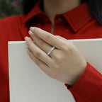 S925 Silver Women’s Moissanite Ring Light Luxury Niche Cross-Border Hot Selling Hand Jewelry