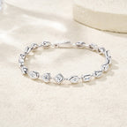 S925 Silver Irregular Stone Moissanite Bracelet Women Elegant Light Luxury High-End Fashion Jewelry