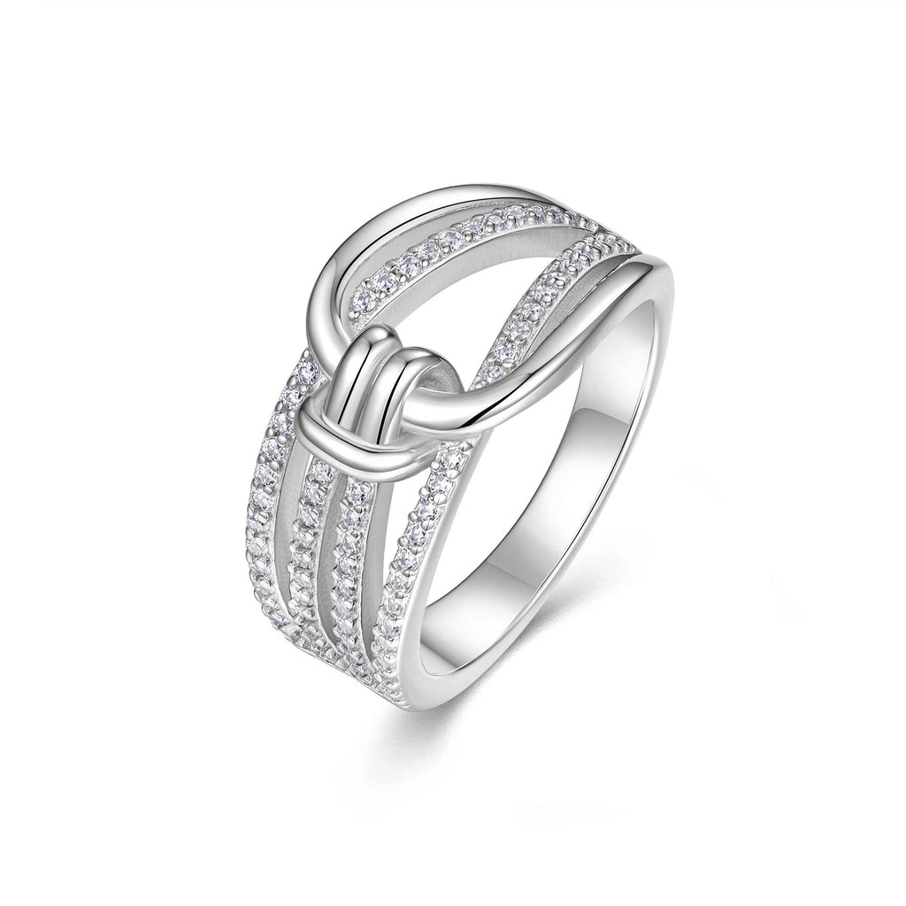 S925 Silver Women’s Niche Light Luxury Cross Hollow Moissanite Stackable Design Ring