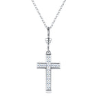 S925 Silver Women’s Cross Moissanite Pendant Necklace Simple Luxury High-End Hot-Selling Collarbone Chain