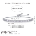 S925 Silver Sparkling Moissanite Tennis Bracelet Adjustable Simple Luxury Versatile Fashion
