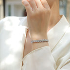 S925 Silver Sparkling Moissanite Tennis Bracelet Adjustable Simple Luxury Versatile Fashion