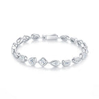 S925 Silver Irregular Stone Moissanite Bracelet Women Elegant Light Luxury High-End Fashion Jewelry