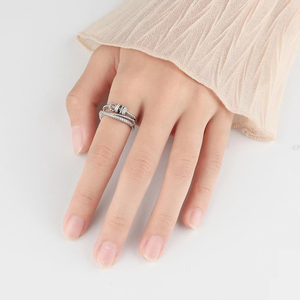 Cross-Border Smart Anxiety Relief Fortune Ring for Women