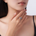 S925 Silver Women’s Moissanite Full Diamond Ring Simple Light Luxury Korean Style Zircon Closed Ring