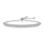 S925 Silver Sparkling Moissanite Tennis Bracelet Adjustable Simple Luxury Versatile Fashion