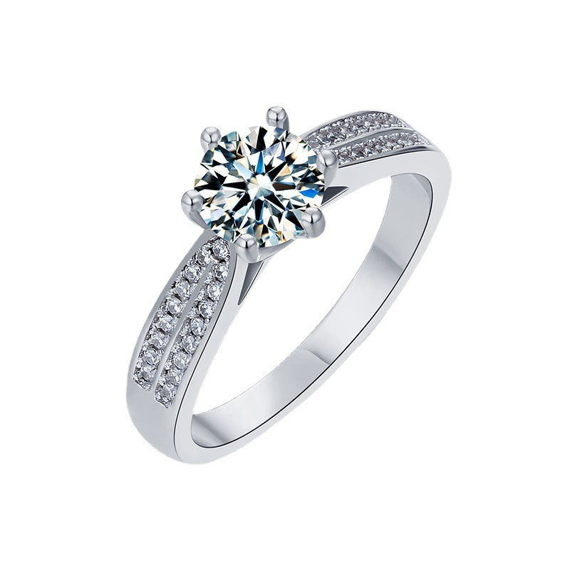Moissanite Starlight Queen Ring1Carat s925Silver wedding ring for women available for order18k Golden Live Streaming Influencer