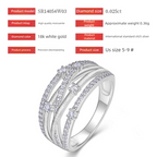 S925 Silver Brushed Hollow Cross Stacking Ring Moissanite Light Luxury High-End Cross-Border Hot Sale