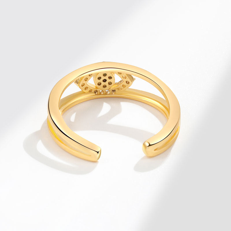 Demon Eye S925Sterling Silver Ring Blue Eyes Index Finger Female Ring European and American Creative Cross-Border Jewelry