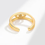 S925 Silver Demon Eye Ring Women Double Layer Light Luxury Evil Eye Moissanite Inlaid Jewelry