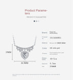 S925 Silver Women’s Heart-Shaped Moissanite Necklace Princess Collarbone Chain Light Luxury Niche Jewelry