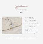 S925 Silver Women’s Cross Moissanite Pendant Necklace Simple Luxury High-End Hot-Selling Collarbone Chain
