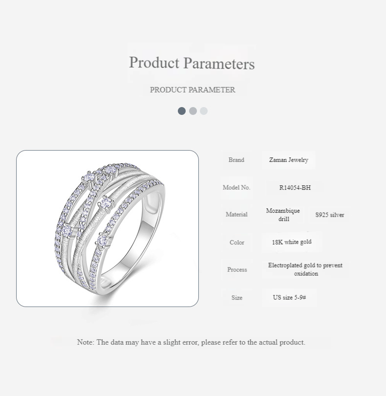 S925 Silver Brushed Hollow Cross Stacking Ring Moissanite Light Luxury High-End Cross-Border Hot Sale