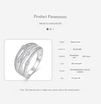 S925 Silver Brushed Hollow Cross Stacking Ring Moissanite Light Luxury High-End Cross-Border Hot Sale