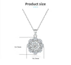 S925 Silver Flower Pendant Necklace Women European American High-End Versatile Design