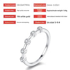 S925 Silver Women’s Simple Moissanite Row Diamond Ring Light Luxury Niche Cross-Border Hot Sale